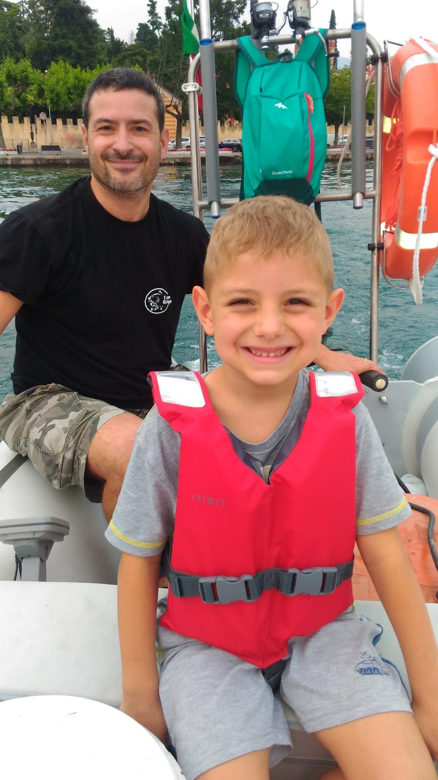 Sarde del Lago di Garda - io e Andrea con il nostro gommone