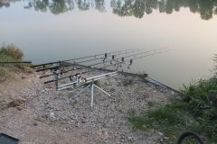 Carpfishing laghetto ai pioppi il nostro pod con 2 canne Nash Draft 10\" di Andrea e le mie  Fox Matrix Z da 13